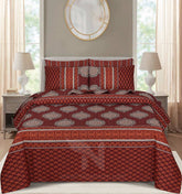 Floral Reversible Cotton Quilt Cover 6 Pcs Design #202